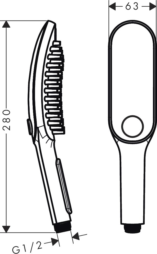 Душевая лейка Hansgrohe DogShower 3jet 26640670 для собак, матовый черный