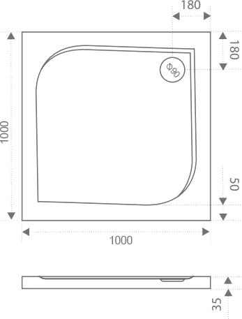 Поддон для душа Good Door Квадро 100x100