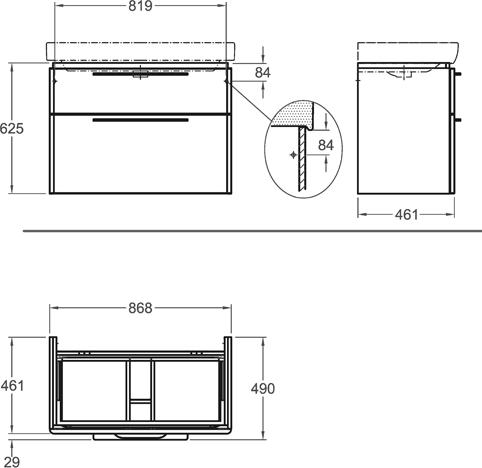 Тумба под раковину 90 см Geberit Smyle 805090000, белый