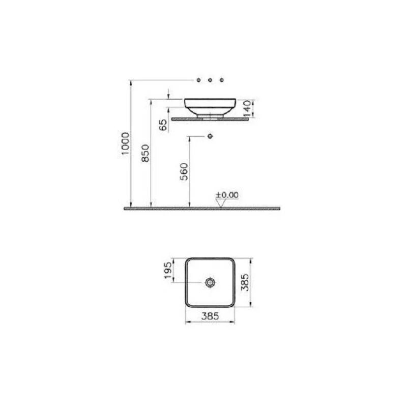 Раковина накладная VitrA Water Jewels 4441B097-1747 белый, черный