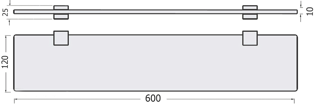 Полка STWORKI Glass Shelf 60 полкодержатели хром