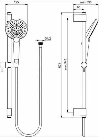 Душевой гарнитур Ideal Standard Ideal Evo B1761AA, хром