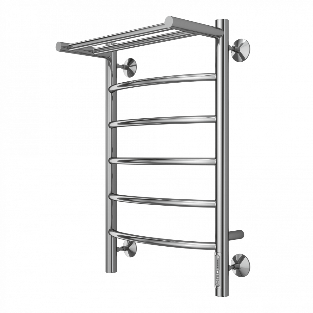 Полотенцесушитель электрический Terminus Классик П6 400x650 4670078531384 с полкой правый, хром