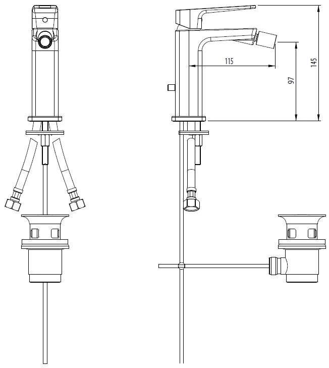 Смеситель для биде M&Z New Geometry NGM00300 хром