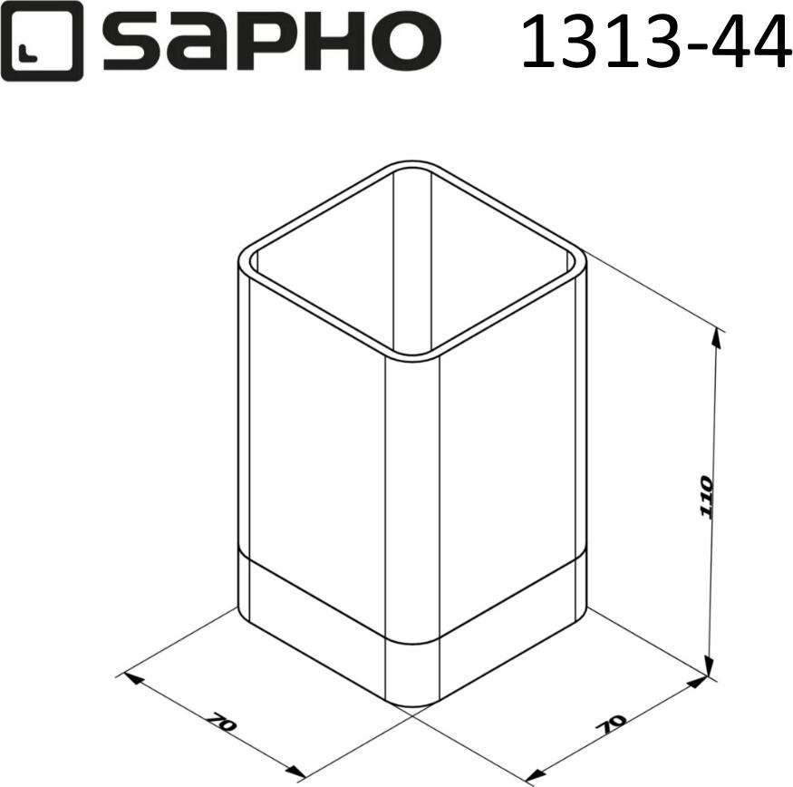 Стакан для зубных щеток Sapho Everest 1313-44, хром