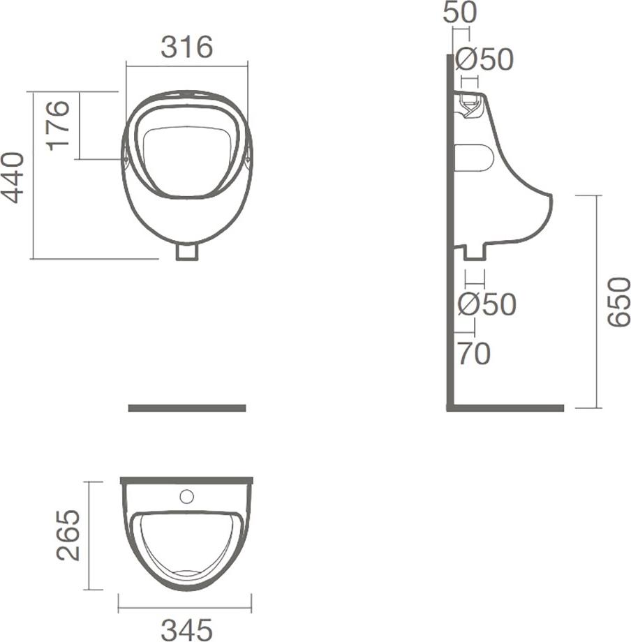 Писсуар Sanitana Mini S10072230600000, белый