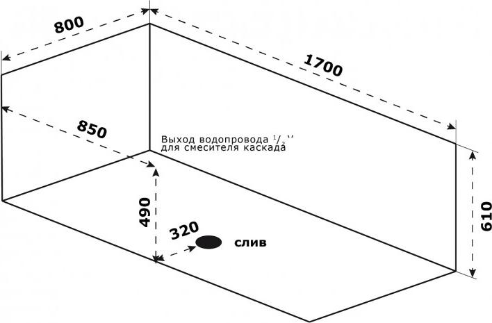 Ванна из искусственного камня Good Door Венеция 170x80 ва00004, серый