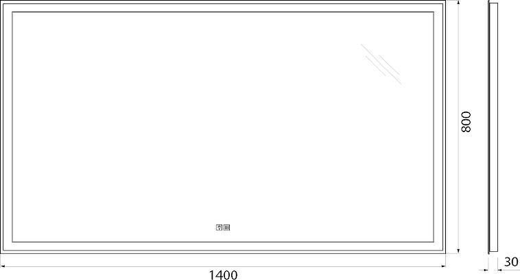 Зеркало BelBagno 140 SPC-GRT-1400-800-LED-TCH-WARM с подсветкой и сенсорным выключателем