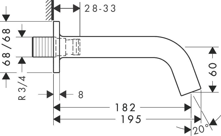 Излив для ванной Axor Citterio M 34410140, бронза