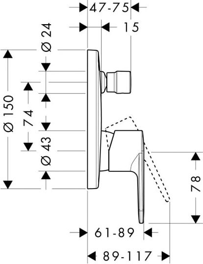 Смеситель для ванны Hansgrohe Talis E2 31646000, хром