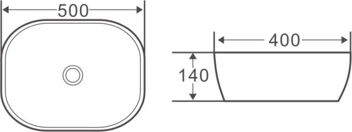 Раковина накладная 50 см BelBagno BB1302-H301, матовый чёрный