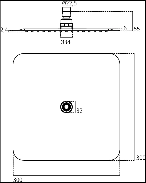 Душ верхний Ideal Standard Idealrain B0388MY хром