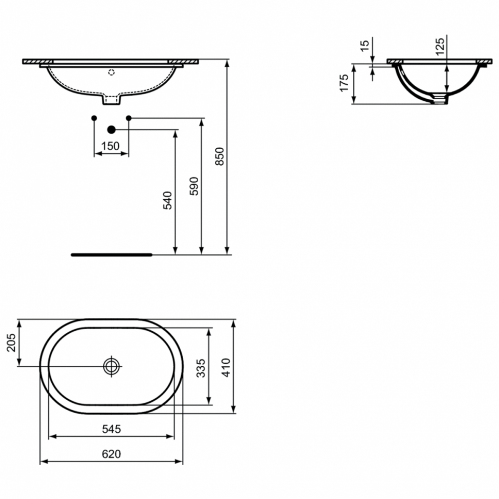 Раковина Ideal Standard Connect E505001 62 см