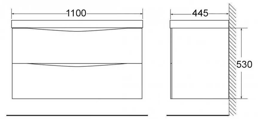 Тумба под раковину BelBagno MARINO-1100-2C-SO-RW-P 110 см, Rovere Moro