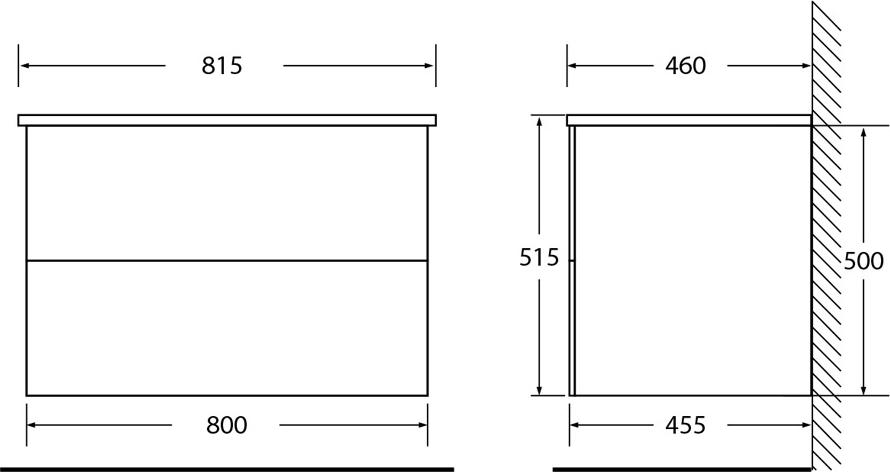 Тумба для комплекта BelBagno ETNA-800-2C-SO-RG-P rovere grigio