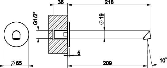 Настенный излив Gessi Ingranaggio 63404#031, хром