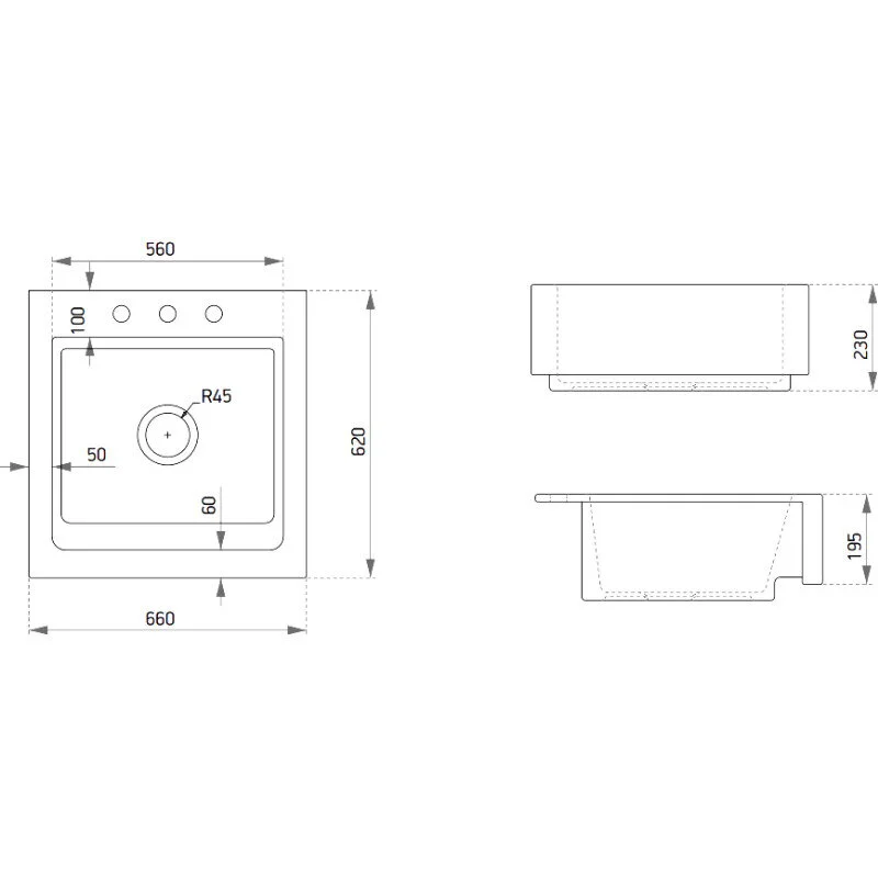 Кухонная мойка Domaci Сиена 50166-112 3 holes черный