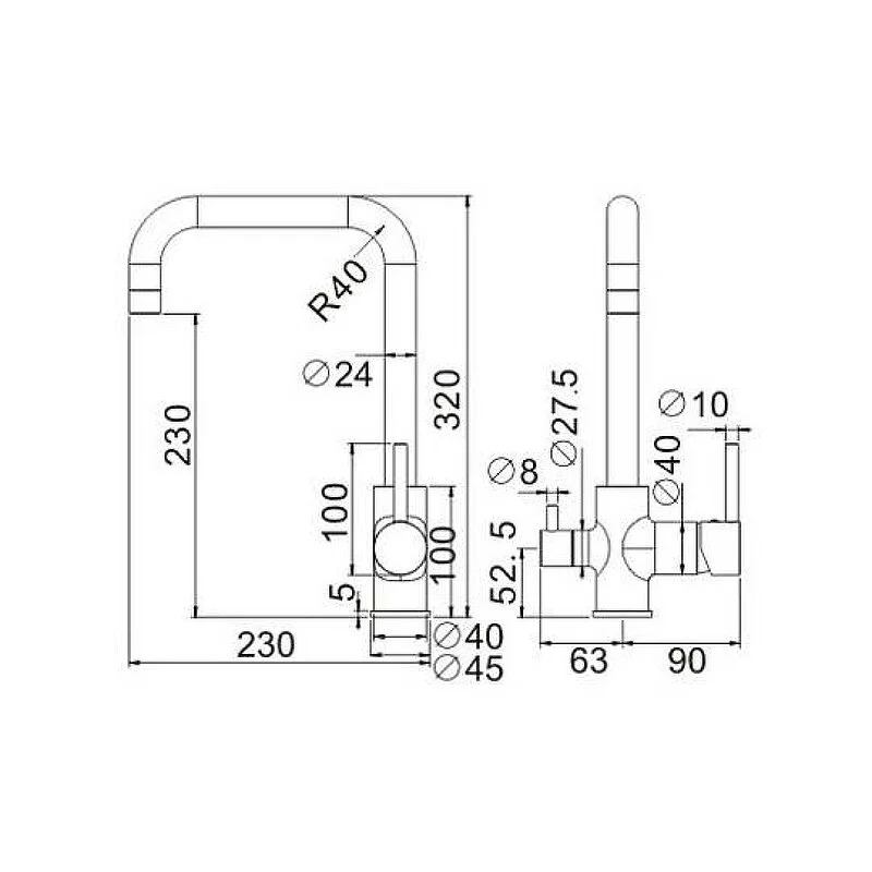 Смеситель для кухни Belz B802 B76802 хром