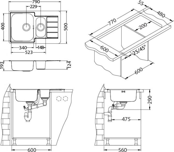 Кухонная мойка Alveus Line Maxim 70 1089614