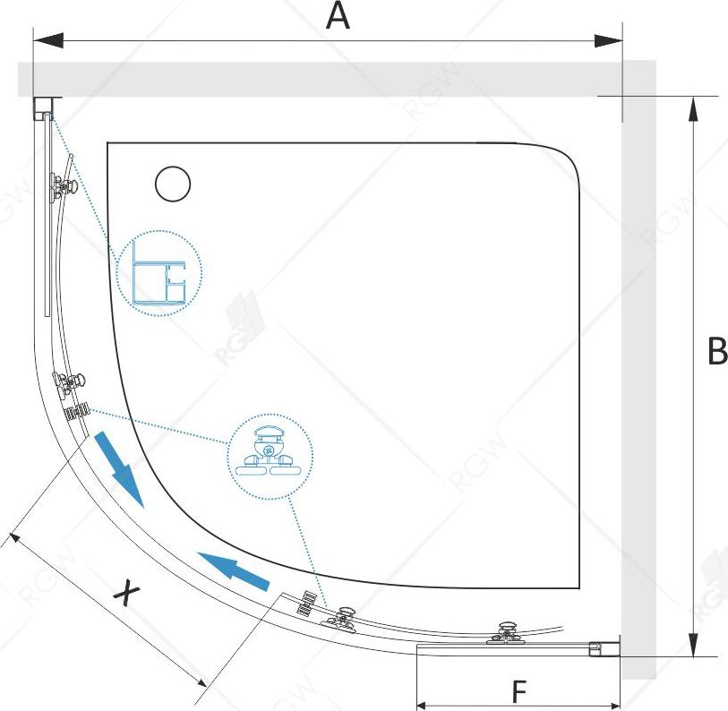 Душевой уголок RGW Classic CL-54 80x80 32095488-11, профиль хром