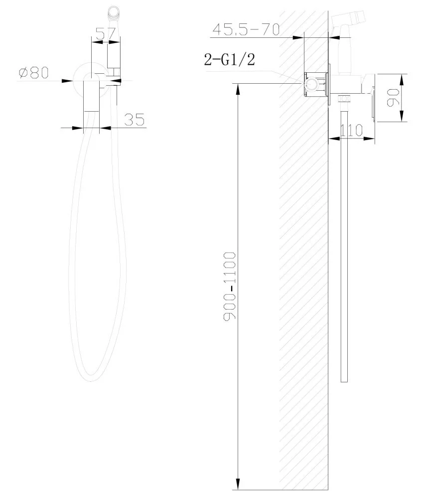 Душ гигиенический Abber Weiss Insel AF8025W белый