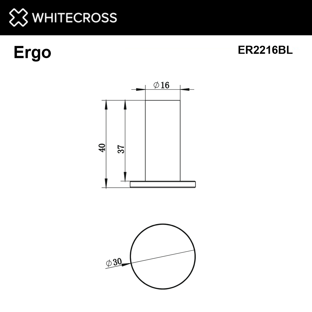 Крючок Whitecross Ergo ER2216BL черный матовый