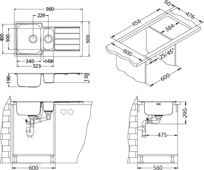 Кухонная мойка Alveus Line Maxim 10 1089610