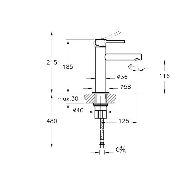 Смеситель для раковины VitrA Origin A4255629 медь