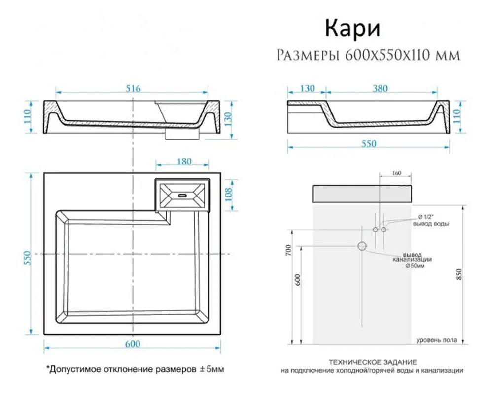 Раковина SuperSan Kar-D1 белый