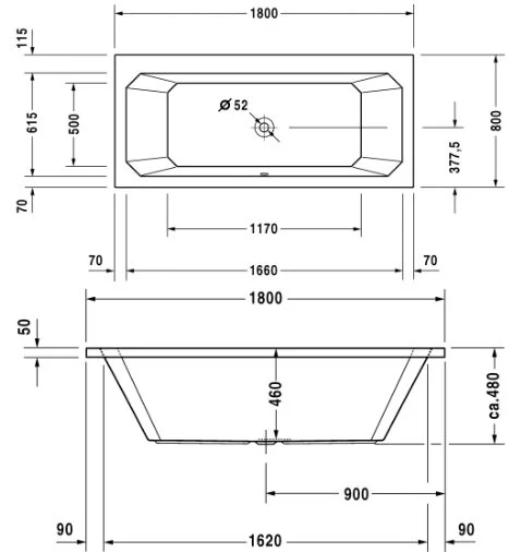 Акриловая ванна Duravit 1930 Series 700156000000000 белый