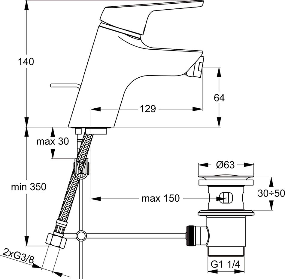 Смеситель Ideal Standard Cerasprint B9565AA для биде