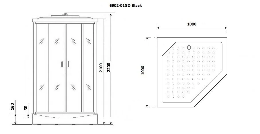 Душевая кабина Niagara Premium NG-6902-01GDBLACK