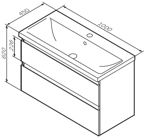 Тумба с раковиной AM.PM X-Joy M85A-FHX1002-WC1002WG, белый