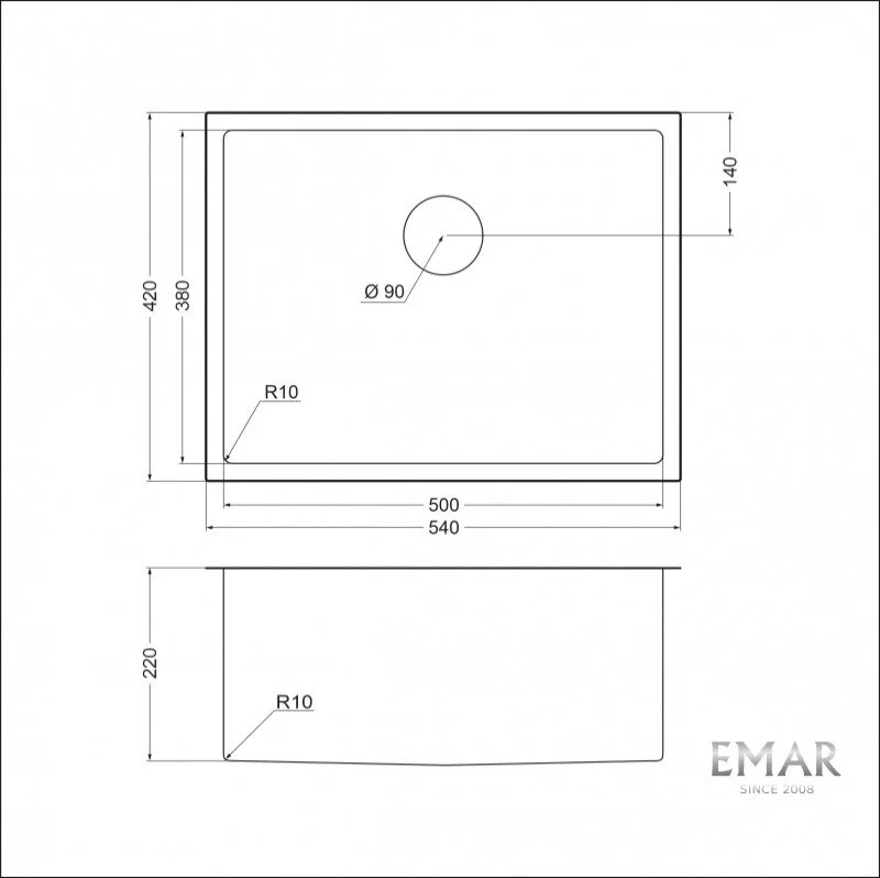 Кухонная мойка Emar Best EMB-123 PVD Nano Satine серый