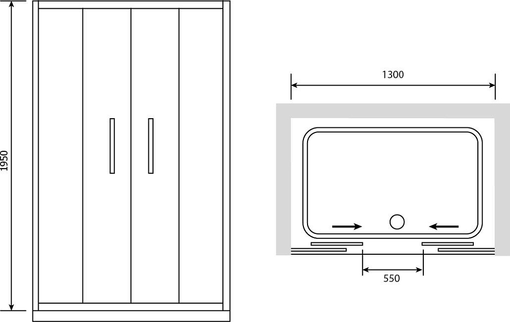 Душевая дверь в нишу RGW Passage PA-11 (1300-1340)x1950 профиль хром стекло матовое