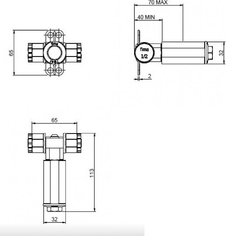 Скрытая часть для смесителя G 1/2 Fima Carlo Frattini F2645