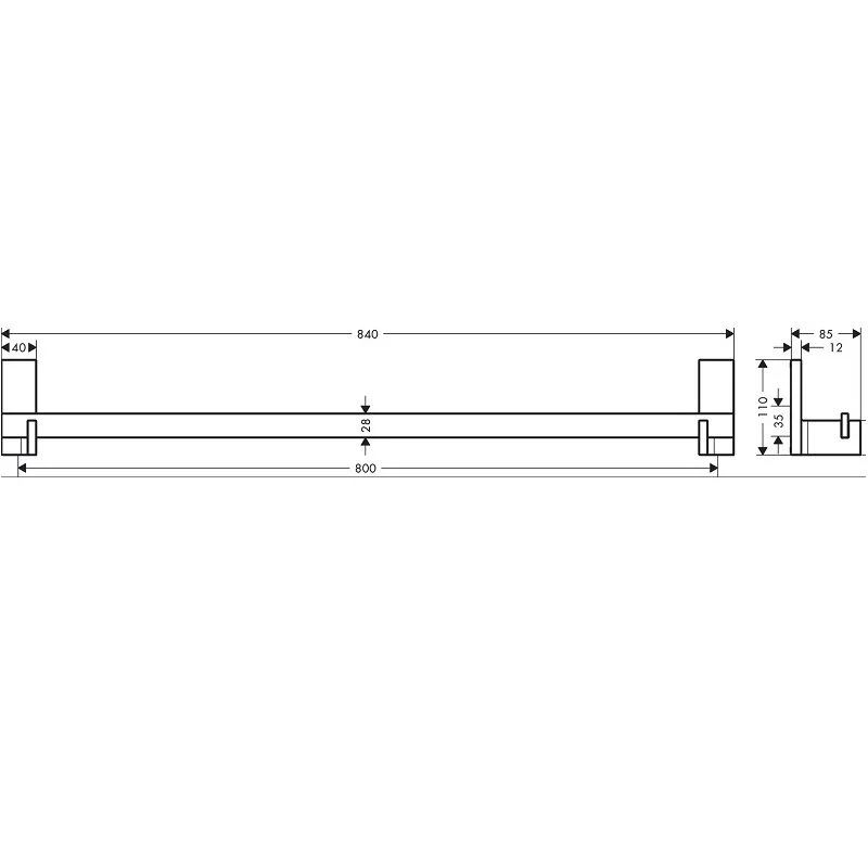 Полотенцедержатель Axor Universal Rectangular 42683820 серый