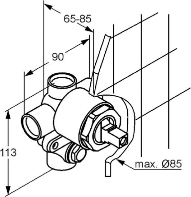 Скрытая часть для смесителя Kludi Bozz 38624N, бронза