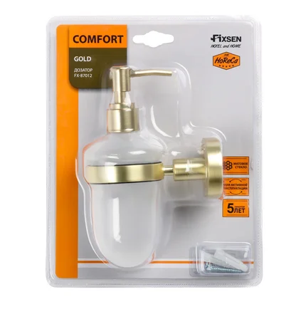 Дозатор для жидкого мыла Fixsen Comfort FX-87012 золото