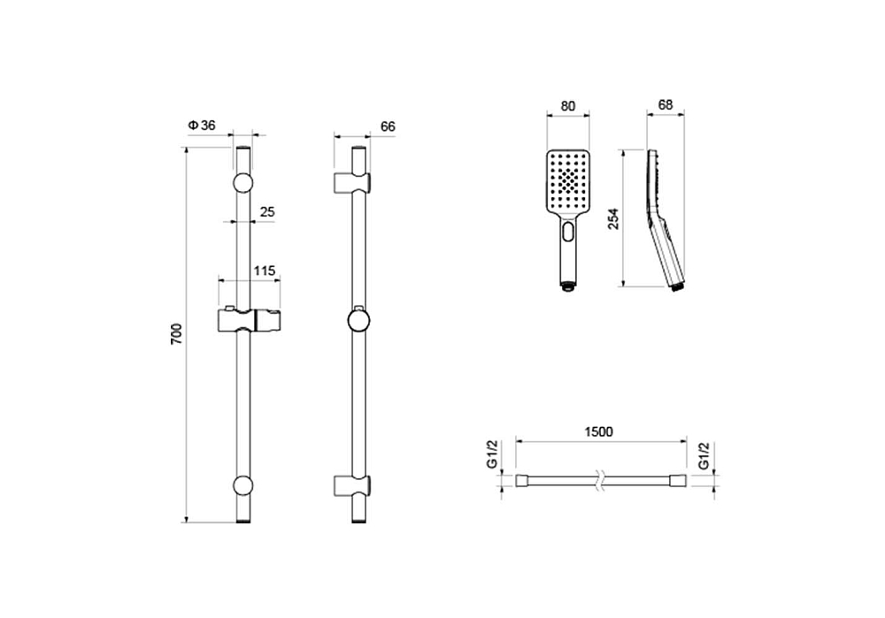 Комплект для ванны Aquatek Лира AQ1432CR хром