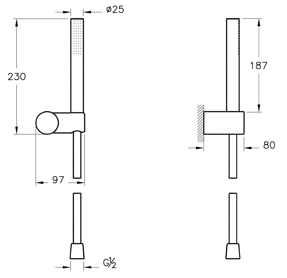 Душевая система Vitra Origin, черный матовый, A4926636EXP