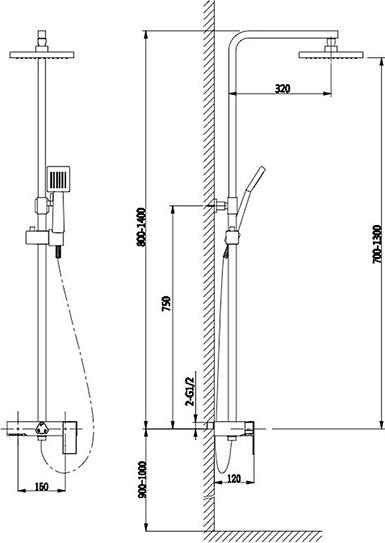 Душевая стойка Timo Selene SX-1040