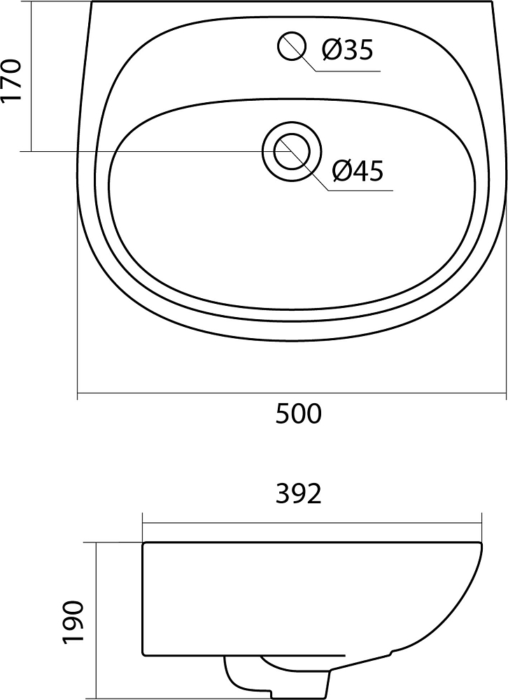 Раковина Santek Анимо 1WH110496 50 см.