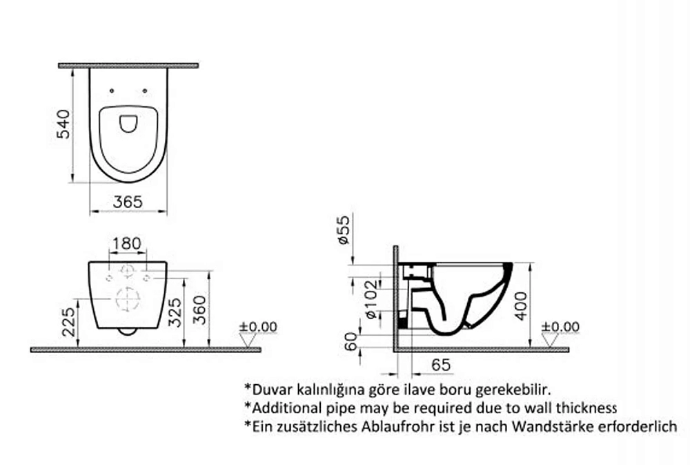 Подвесной безободковый унитаз Vitra Sento 7748B001-0101 крышка микролифт, белый матовый