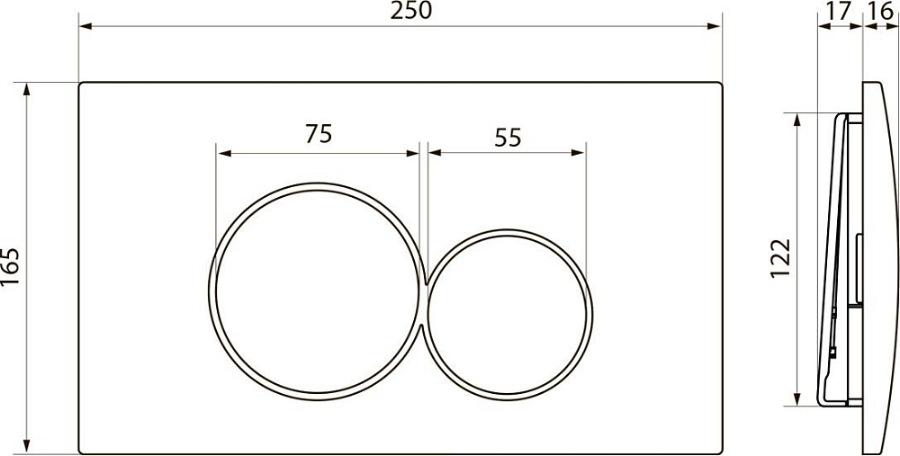 Клавиша смыва Point Виктория PN44061BC, черная