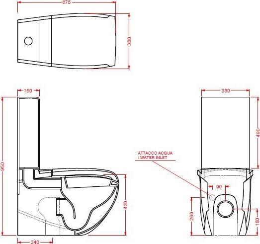 Напольный унитаз ArtCeram Hi-Line HIV003 01 00 с бачком HIC001 01 00 bi