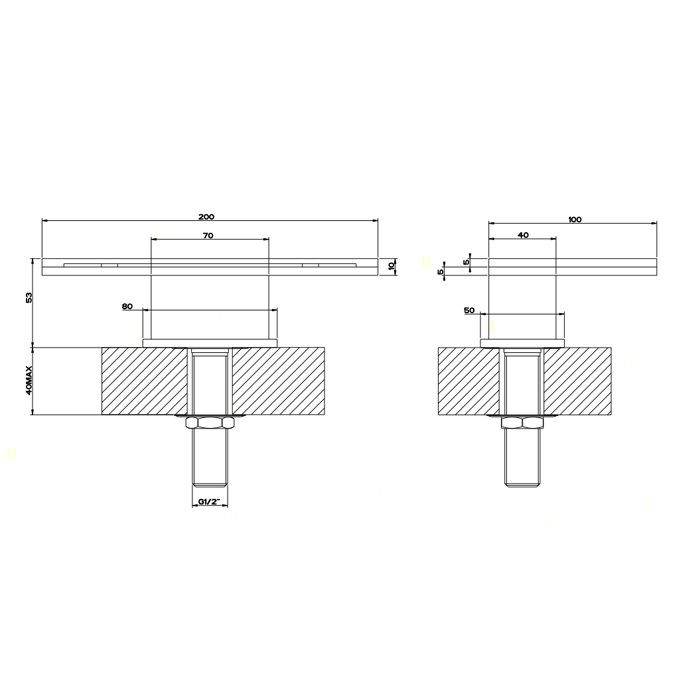 Каскадный излив для ванны Gessi Rettangolo 20192#031, хром