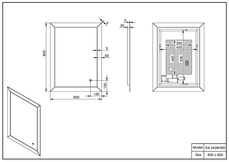 Зеркало Esbano ESMI3428HRD