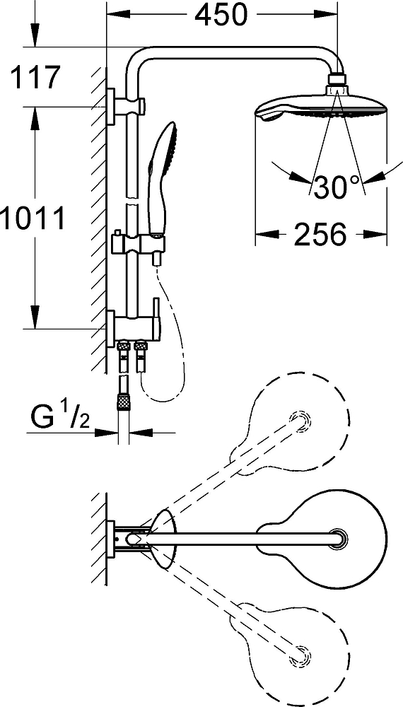 Душевая стойка Grohe Power&Soul 27911000