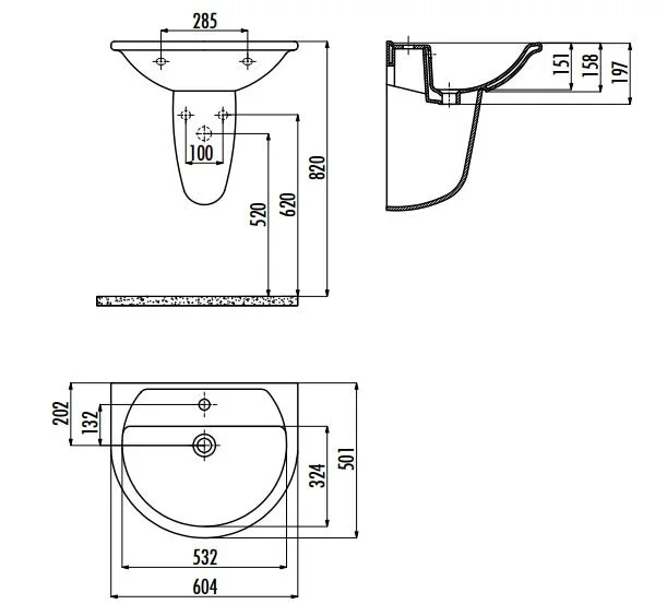 Раковина Creavit Selin SL060-00CB00E-0000 белый